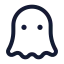 Ghost icon with stroke rounded style
