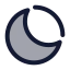 Gibbousmoon icon with duotone rounded style