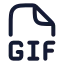 Gif icon with stroke rounded style