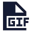 Gif icon with solid sharp style