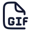 Gif icon with stroke rounded style