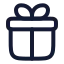 Gift icon with stroke rounded style