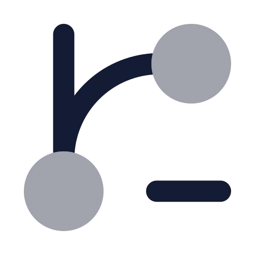 Git Branch Minus Icon in Bulk Rounded style