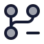 Gitbranchminus icon with duotone rounded style