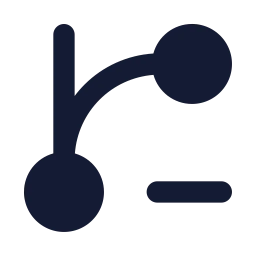 Git Branch Minus Icon in Solid Rounded style