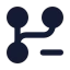 Gitbranchminus icon with solid rounded style