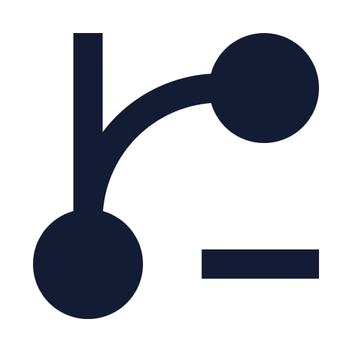 Git Branch Minus Icon in Solid Sharp style