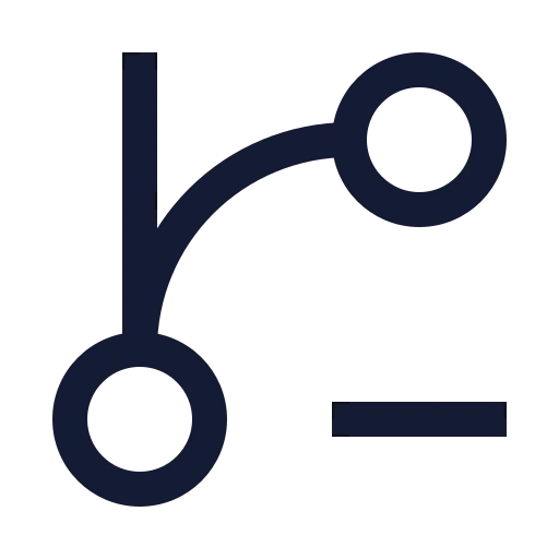 Git Branch Minus Icon in Stroke Sharp style