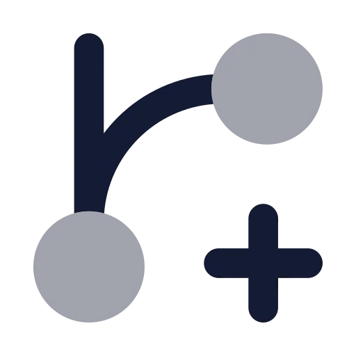 Git Branch Plus Icon in Bulk Rounded style