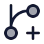 Gitbranchplus icon with duotone rounded style