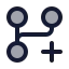 Gitbranchplus icon with duotone standard style