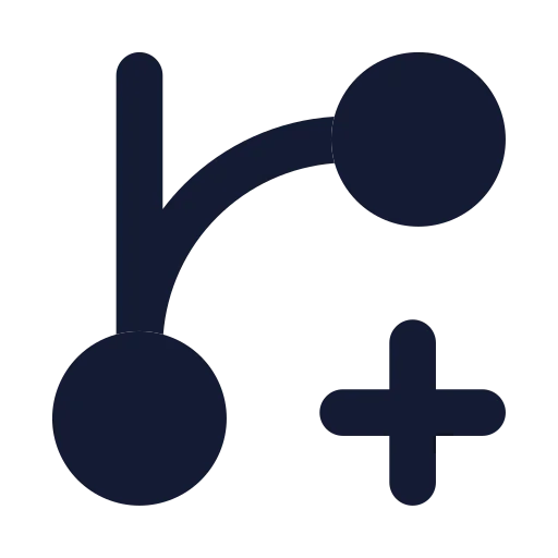 Git Branch Plus Icon in Solid Rounded style