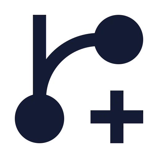 Git Branch Plus Icon in Solid Sharp style