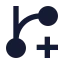 Gitbranchplus icon with solid sharp style