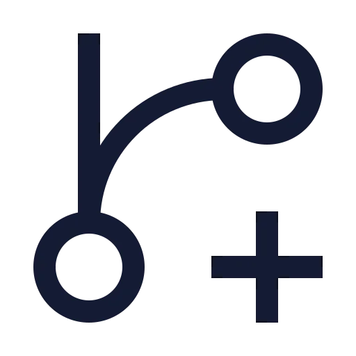 Git Branch Plus Icon in Stroke Sharp style