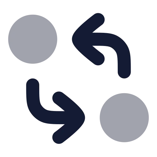 Git Compare Arrows Icon in Bulk Rounded style