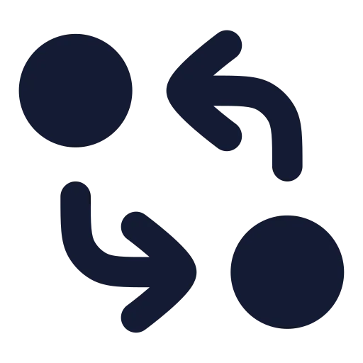 Git Compare Arrows Icon in Solid Rounded style