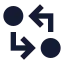 Gitcomparearrows icon with solid sharp style