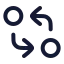 Gitcomparearrows icon with stroke rounded style