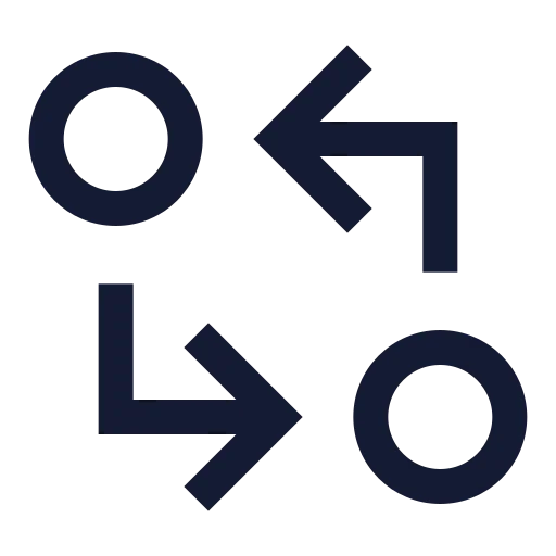 Git Compare Arrows Icon in Stroke Sharp style