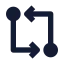 Gitcompare icon with solid sharp style
