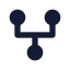 Gitfork icon with solid sharp style