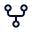 Gitfork icon with stroke rounded style