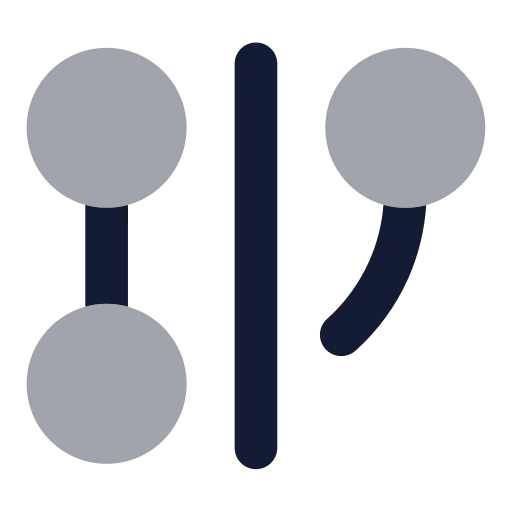 Git Graph Icon in Bulk Rounded style