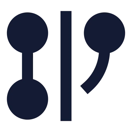Git Graph Icon in Solid Sharp style