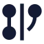 Gitgraph icon with solid sharp style