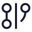 Gitgraph icon with stroke rounded style