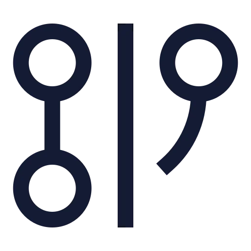 Git Graph Icon in Stroke Sharp style