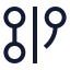 Gitgraph icon with stroke sharp style