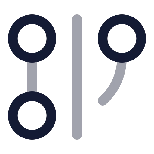 Git Graph Icon in Twotone Rounded style