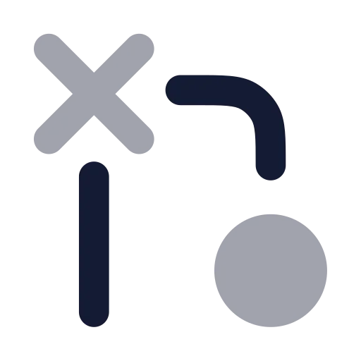 Git Merge Conflict Icon in Bulk Rounded style