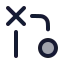 Gitmergeconflict icon with duotone rounded style
