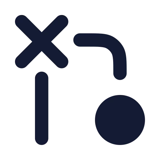 Git Merge Conflict Icon in Solid Rounded style