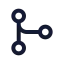 Gitmerge icon with stroke rounded style