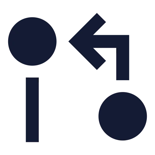 Git Pull Request Arrow Icon in Solid Sharp style