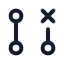 Gitpullrequestclosed icon with stroke rounded style