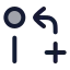 Gitpullrequestcreatearrow icon with duotone rounded style