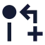 Gitpullrequestcreatearrow icon with solid sharp style