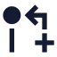 Gitpullrequestcreatearrow icon with solid sharp style