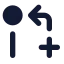 Gitpullrequestcreatearrow icon with solid standard style