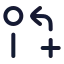 Gitpullrequestcreatearrow icon with stroke rounded style