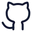 Github icon with stroke rounded style