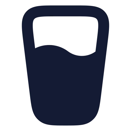 Glass Water Icon in Solid Rounded style