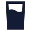 Glasswater icon with solid sharp style