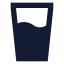 Glasswater icon with solid sharp style