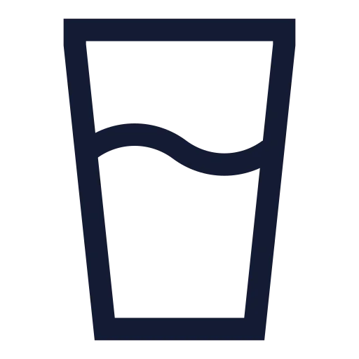 Glass Water Icon in Stroke Sharp style